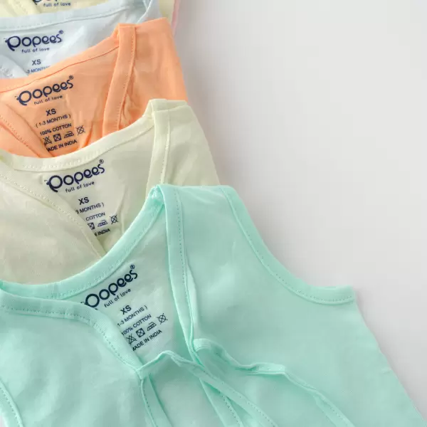 Skin-soft & soothing Front Knot Jhabla Tops for tiny Babies Pack of 6